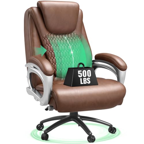 Image of Vogue Big and Tall Office Chair 500lbs Ergonomic PU Leather Lumbar Support
