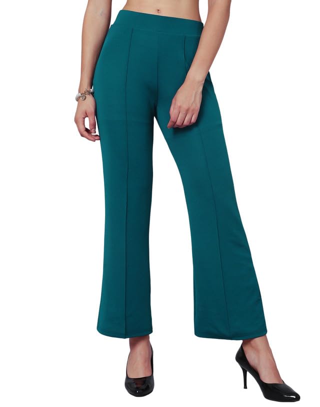 Image of SIRIL Women's Regular Fit Mid Rise Trouser