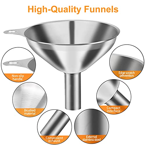 Ylyl ZHUYU019 6Pcs Metal Stainless Steel Funnel thumb #2