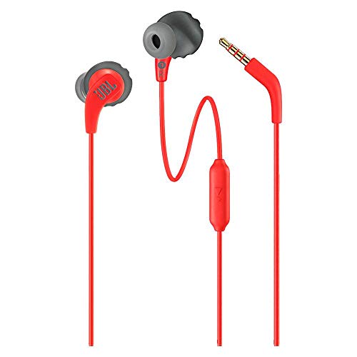Image of JBL Endurance Run, Sports in Ear Wired Earphones with Mic, Sweatproof, Flexsoft eartips, Magnetic Earbuds, Fliphook & TwistLock Technology with Voice Assistant Support for Mobiles (Red)