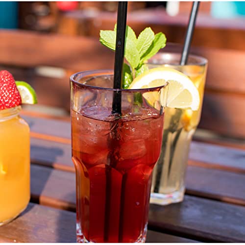 [400 Pcs] Black Individually Wrapped Disposable Plastic Straws(7.5" Longx0.23" Diameter) #TOP3