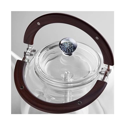 Tetera de vidrio resistente para té con doble olla interna miniatura 6