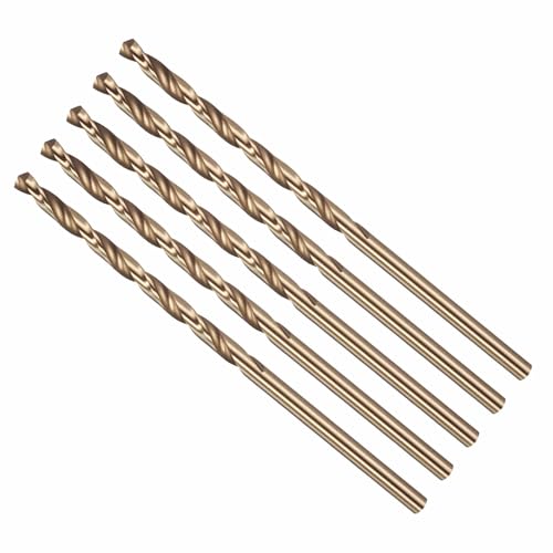 CoCud ドリルビット、#38 切削直径、4341 HSS ナンバージョバービット 118° 切削角 金仕上げ -(用途:プラスチック、木材、軟金属の穴あけに適しています)、5個入り