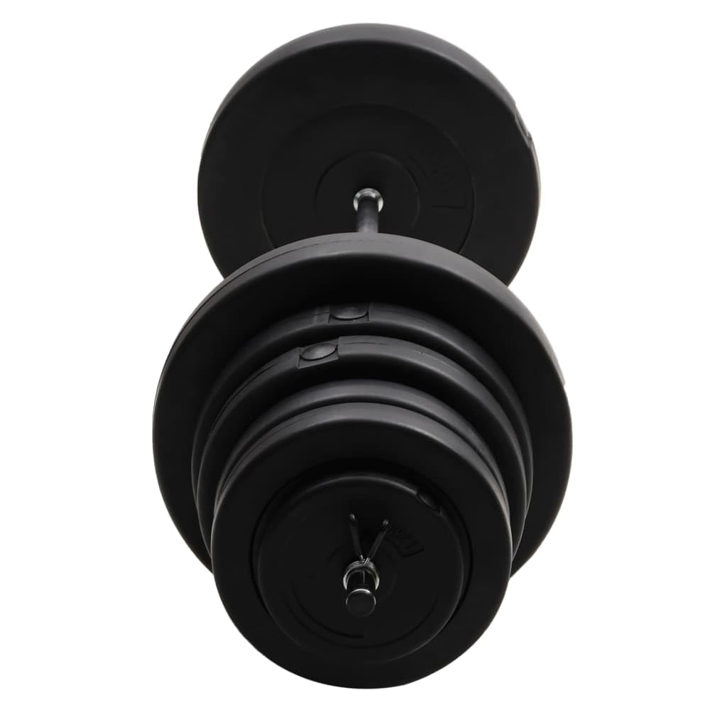 Zestaw sztangi ze stali chromowanej 90 kg z wytłoczonymi tarczami obciążającymi, 4 x 5 kg, 2 x 7,5 2 1,25 15 15 10 sztangi z tworzywa sztucznego, do treningu