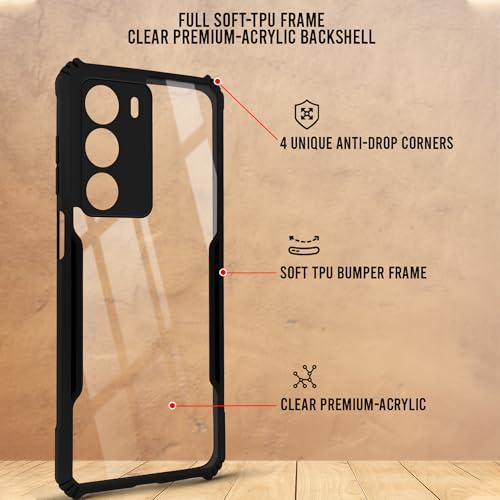 Image of Jkobi Back Cover Case for Realme C75 5G (Shockproof with Polycarbonate Clear Panel | Professional Black)