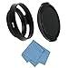 SIOTI Camera Tilted Vented Metal Lens Hood with Cleaning Cloth and Lens Cap for Leica/Fuji/Nikon/Canon/Samsung Standard Thread Lens(49mm)