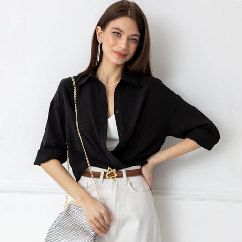 Image of Aurolran Women's Leather Belt with Buckle - Ideal for Dresses, Jeans, and Coats