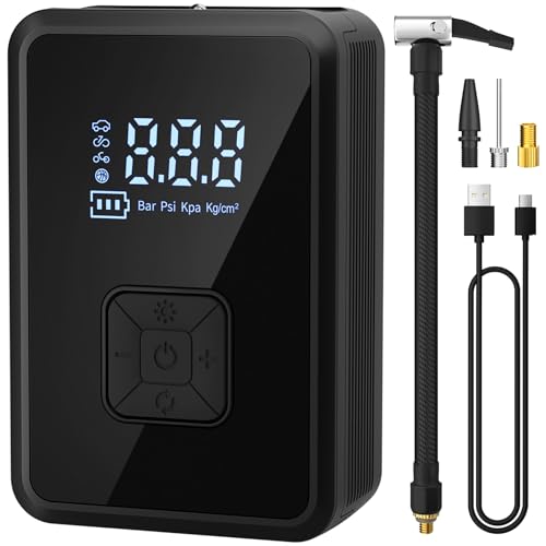 Oasser Compresor Aire Portatil 150PSI Inflador Ruedas Coche Compresor de Aire Coche Pequeño Luz LED para Coche Moto Bicicleta Bola