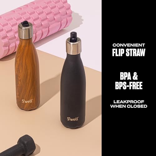 S'well Tampa flip de palha, serve para garrafa original de 482 g, tampa de aço inoxidável 18/8 com