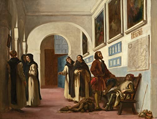 Art décoratif de salon : grand tableau Christophe Colomb Delacroix