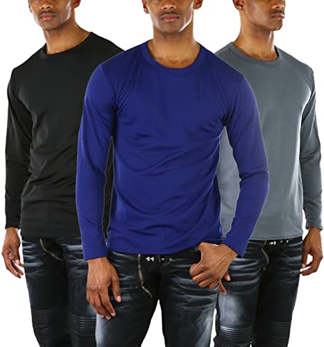 ToBeInStyle Men's Premium Fleece Lined Microfiber Thermal Long Sleeve Crewneck Shirt Top