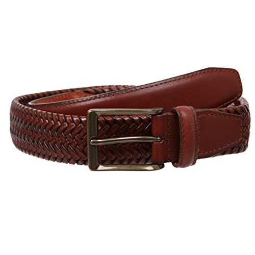beltiscool Men's Comfort Stretch Braided Leather Belt