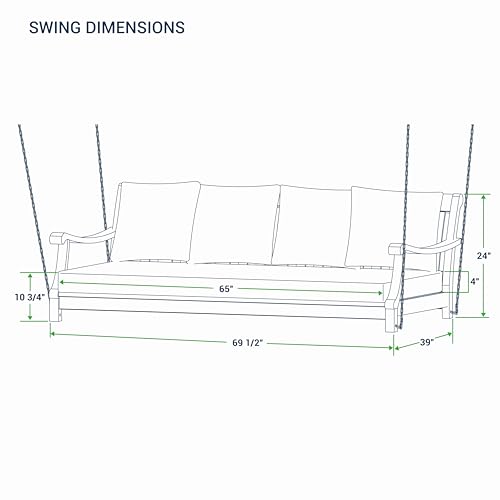 Cambridge Casual 130986-TW-XX-OY-XX Robin Teak Wood Outdoor Swing Daybed Oyster Cushion thumb #12