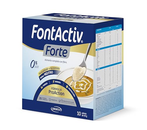 FontActiv Forte ProAction Neutro | 10 Sobres | Suplemento Nutricional con Fibra para Adultos - 0% Azúcares añadidos