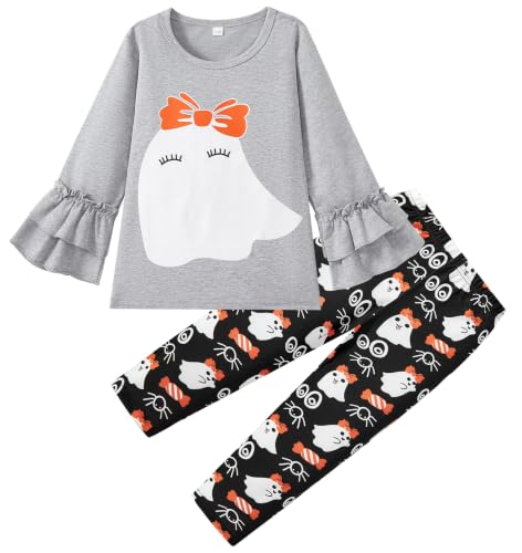 Image of Little Girls Outfits 2 Piece Toddler Long Sleeve Sweatshirt Leggings Pants Fall Winter Clothing Set 2-10 Years