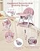 High Chairs for Babies and Toddlers, 4 in 1 Convertible Baby High Chair, Portable High Chair for Travel with Adjustable Height and Back, Foldable HighChair with Wheels& Pu Cushion