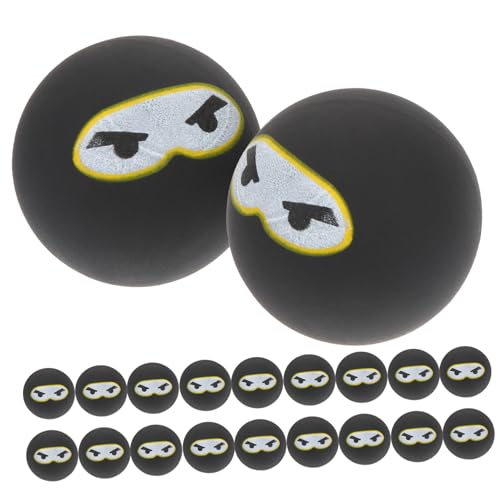 Abaodam 20 Piezas Pelota Ninja Que Rebota Pequeñas Que Rebotan Favores De Fiesta De Bolas Hinchables Saltarinas a Granel Favores De Fiesta De Cumpleaños Black Caucho
