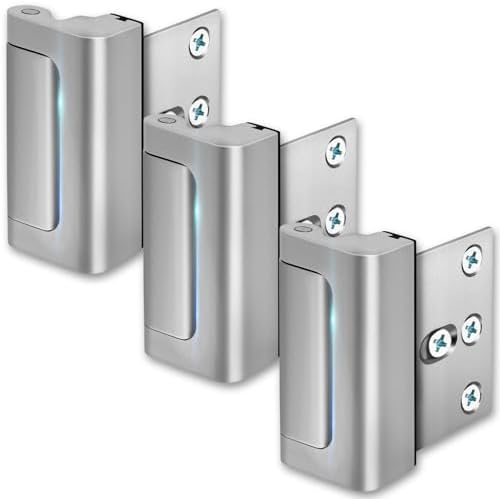 Door Reinforcement Lock - Home Security Child Proof Door Lock withstands 800 lbs, for Inward Swinging Doors, Door Locks for Kids Safety, Prevents Unauthorized Entry, Home Defense, 3-Pack