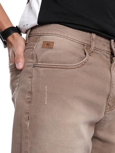 Image of WROGN Men's Mid-Rise Jeans | 100% Cotton | Anti-Fit Relaxed Silhouette