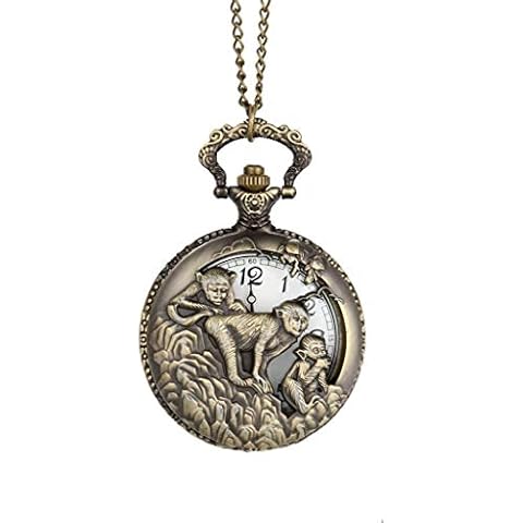 BMKIW Pocket watch-Vintage Arabic numerals Scale Pocket Watch Cover