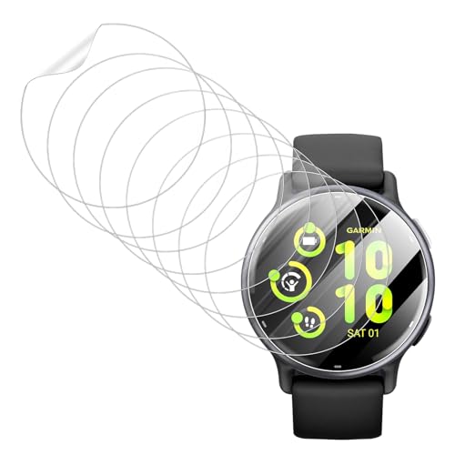8 Piezas Protector Pantalla Compatible con Garmin Vivoactive 5, Película Hidrogel HD, TPU Flexible, Resistente a los Arañazos, Película Sin Burbujas, Vidrio Templado Transparente para Vivoactive 5