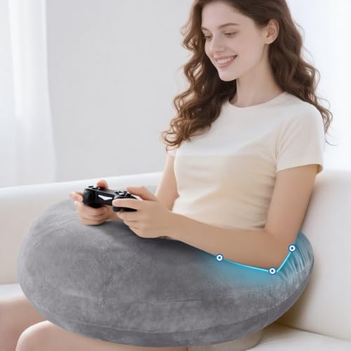 Gaming Pillow Arm Support Pillow for Bed & Sofa: Ergonomic U-Shaped Lap Pillow with Elbow Rest for...