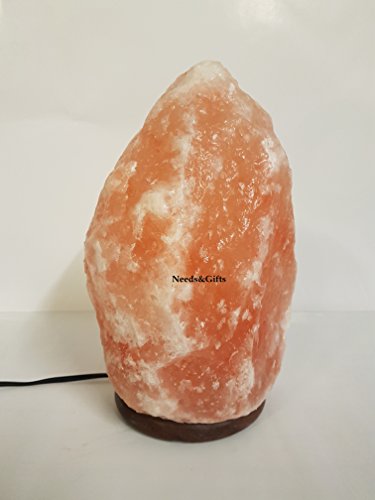 Himalayan Salt Lamp with Wood Base - Dimmable Pink Light Home Decor (4-7LB)