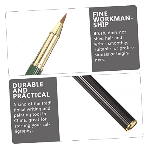STOBOK 2Pcs Calligraphy Brush Pens Metal Handle Pen Type Brush for Chinese Writing and Painting Portable Ink for Beginners and Professionals