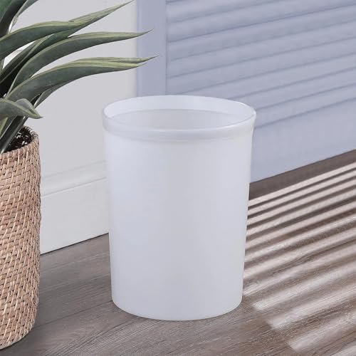 Caneca de basura blanca frosted para baño 2.1 gal miniatura 5