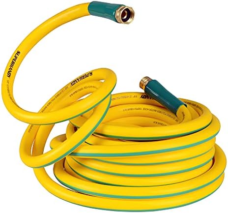 SuperHandy Garden Water Hose 13mm(1/2") x 15m(50'ft) Heavy Duty Premium Commercial Ultra Flex Hybrid Polymer Hose Max Pressure 150 PSI/10 BAR with 3/4" Plastic Connector