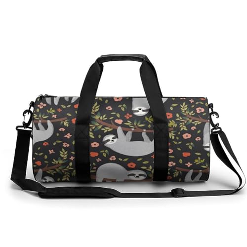 Sac week-end duffel bag paresseux fleur rouge gym et camping