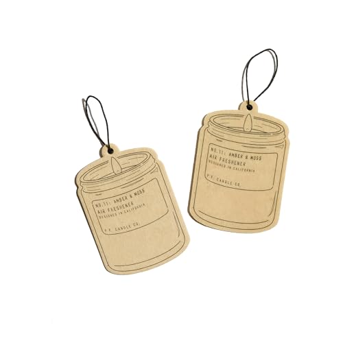 P.F. Candle Co. Amber & Moss Scented Air Freshener (Pack of 2) Designed For Small Spaces and Closets Made in the U.S.A.