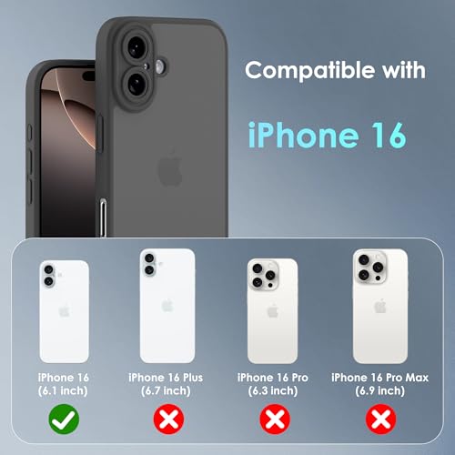 Mootobo Designed for iPhone 16 Case 6.1-Inch, Military-Grade Protection 360° Full Body Frosted Translucent Back Phone Cover - Image 3