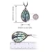 Tree of Life Hand Wrapped Abalone Shell Drop Pendant Necklace for Women