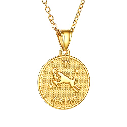 [Ｂａｎｄｍａｘ] 星座ネックレス ゴールドメッキ 牡羊座 ペンダント 316Ｌステンレス 金属アレルギー対応 十二宮 おしゃれ レディース メンズ アクセサリーのサムネイル