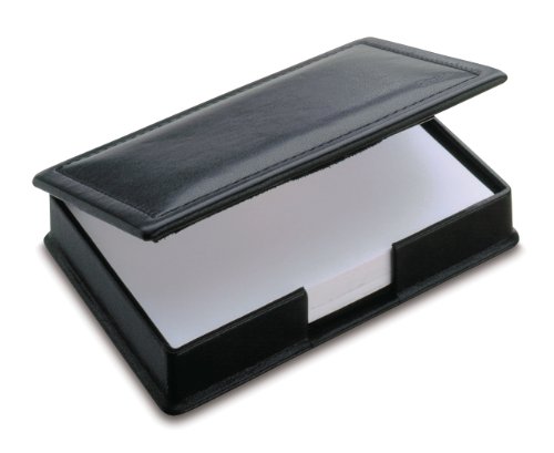 Läufer 34156 Monza Zettelkasten, strapazierfähiger Lederfaserstoff, schwarz, Handgefertigt aus Lederfaserstoff in Deutschland, Zettelbox aus Lederfaserstoff