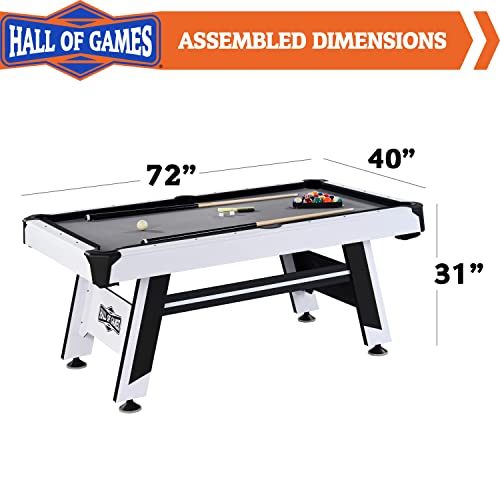 Hall of Games 6\' ft Arcade Pool Table with Billiard Ball and Cue Stick Set
