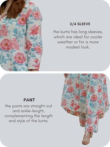 Image of GRECIILOOKS Kurta Sets women stylish | Kurta's Set | Woman Ethnic Co-Ord Set | Women's Straight Printed Kurta with Pant | Festive Indian Traditional Outfit Dress for Functions & Puja | 3 /4 Half Sleeve