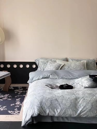 Parure de lit avec drap et enfile couette pour lit simple bleu - 3