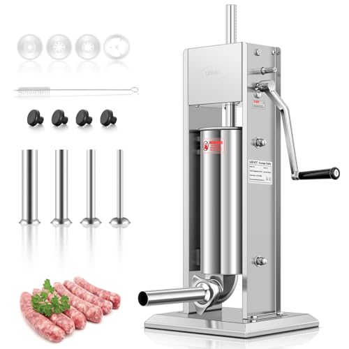 LEEVOT Enchimento de salsichas em aço inoxidável de 11 libras, enchimento de salsichas de carne de 5 l, para fazer churros espanhóis (5 l)