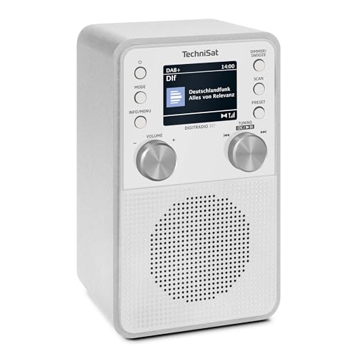 TechniSat DIGITRADIO 317 - Vertikales DAB+ UKW Radio mit Bluetooth Audiostreaming, Radiowecker, Sleeptimer, 2,4 Zoll Farbdisplay, 3 Watt, weiß