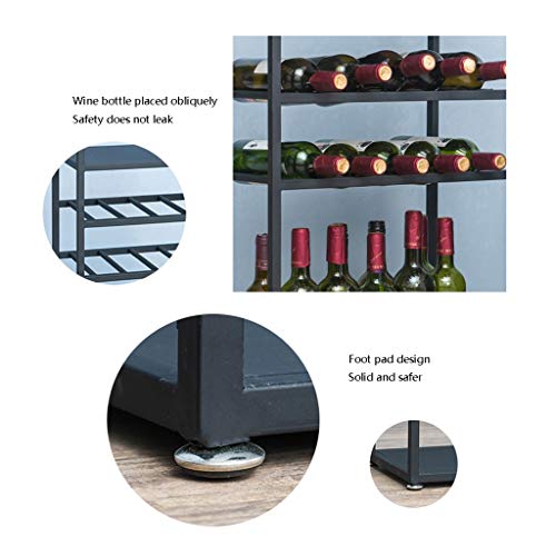 Soporte para botellas de vino metálico negro 5 niveles miniatura 5