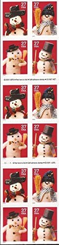 United States Postal Service 2002 Christmas Snowmen - Booklet Pane of Twenty 37 Cent Stamps Scott 3687b