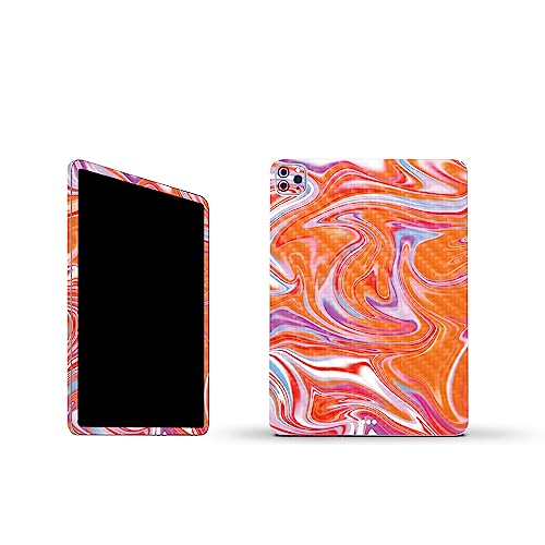 Image of MightySkins Carbon Fiber Skin Compatible with Apple iPad Pro 11 inch M2 4th Gen (2022) Full Wrap Kit - Orange Swirl | Protective, Durable Textured Carbon Fiber Finish | Easy to Apply | Made in The USA