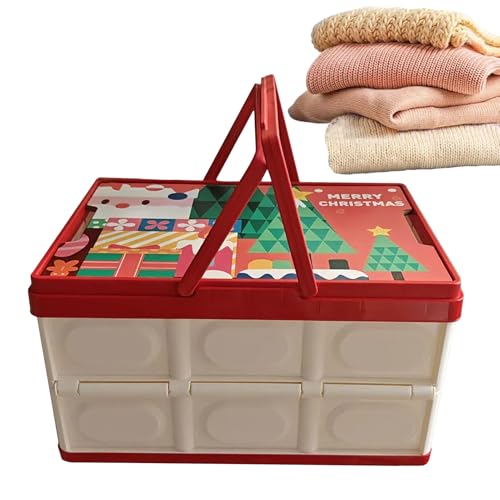 Boîte de rangement de Noël pliable grand format pour couronne et couvertures - 2