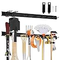 Dgavxa 66" Garage Tool Organizer Wall Mount - 720lbs Heavy Duty Metal Rack with Adjustable Hooks, Anti-Rust Shed Storage for Shovels/Rakes/Brooms/Mowers, Efficient Garage & Garden Organization