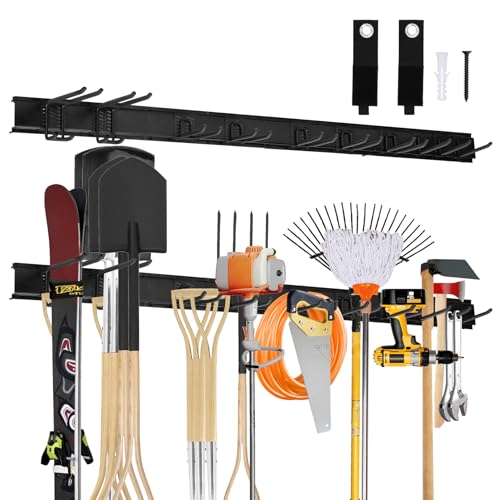 48" Garage Tool Organizer Wall Mount - 440lbs Heavy Duty Metal Ra...