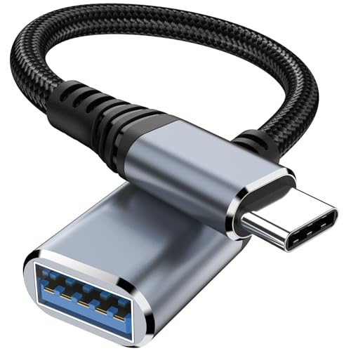 Tobfit Adapter USB C auf USB 3.0, USB C auf USB OTG Kabel 18cm f&uuml;r iPhone 16 15 Pro Max Plus,Samsung Galaxy S25 S24 S23 S22 S21 S20 FE, Huawei P40/P30/P20 Pro, Google Pixel 9/8/7(Nylon)