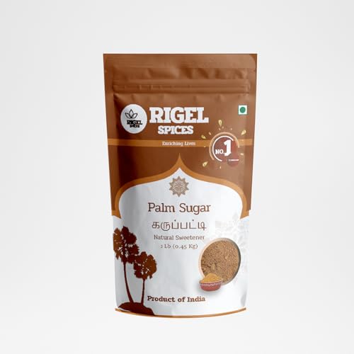 Rigel Spices | Pure Bliss of 1 Lb of Palmyra Palm Jaggery | Palm Sugar: Naturally Crafted, Unbleached, and Chemical-Free Sweetness