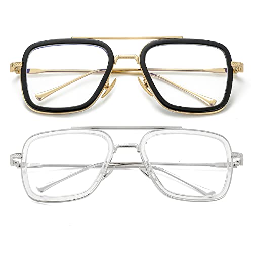Image of Tony Stark Style Blue Light Blocking Glasses for Men Women, Iron Man and Spider-Man Computer Gaming Glasses